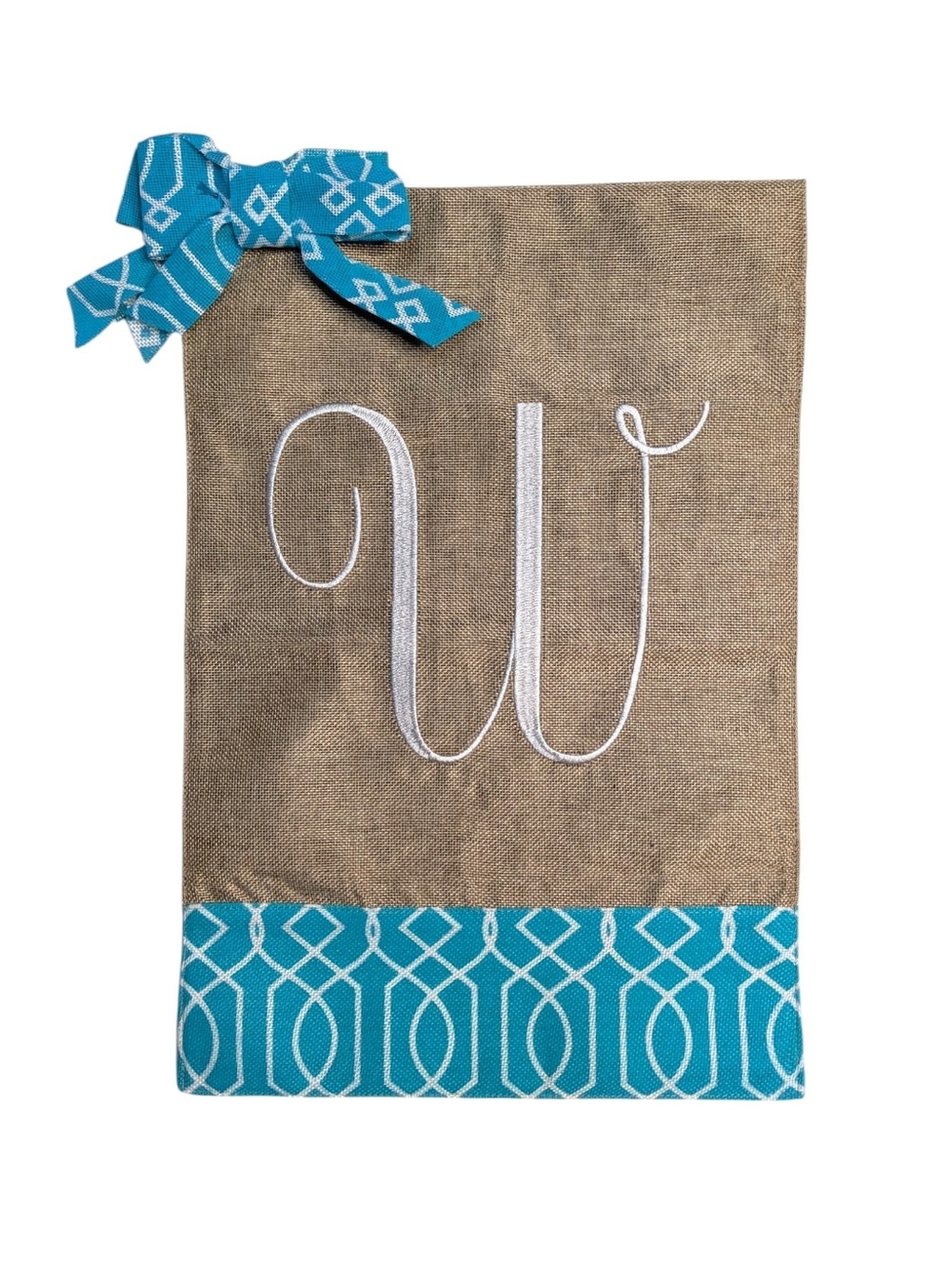 Kirkland's Burlap Double Sided Monogrammed "W" Garden Flag | 12" x 18"